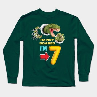 7th Birthday Dinosaur and Claws Long Sleeve T-Shirt